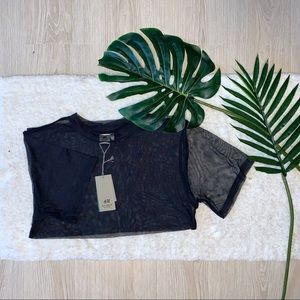 H&M Men’s Mesh Top Black Shirt